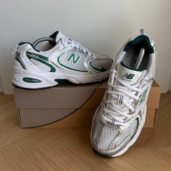 New Balance 530 Green/White/Silver Sneakers- Sz 5.5 Y- W 7 - Picture 2 of 14